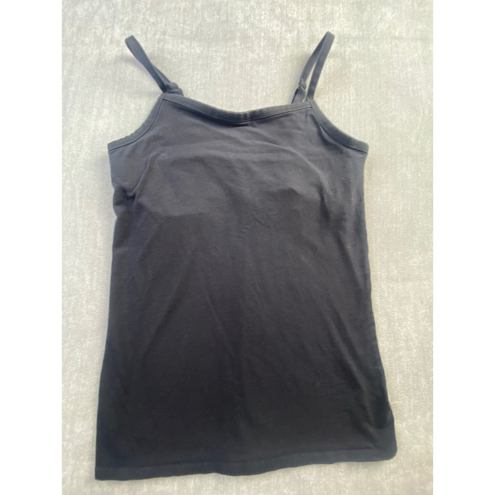 Duluth Trading Co No-Yank Camisole Black Cotton Stretch Tank Top Womens Medium
